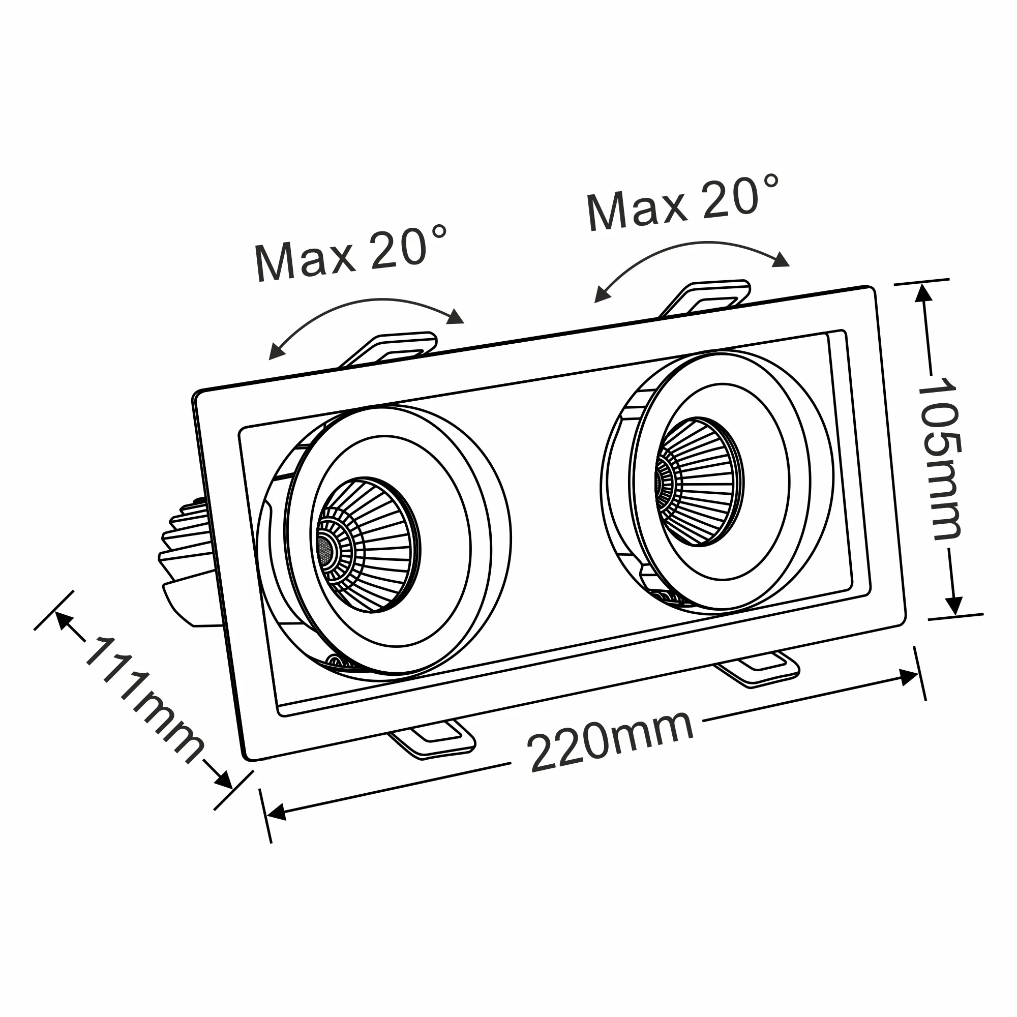 DM202513 Bezz 10-2 Dlux Bezz 10-2 Dimmable Tridonic 2 x10W ,2 x 719lm ...