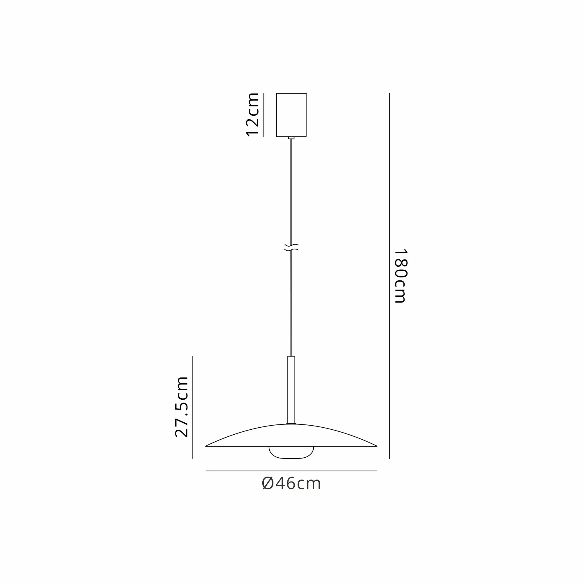 M8976 Lidia Mantra Lidia 46cm Rise And Fall Pendant 12W LED 3000K Matt ...