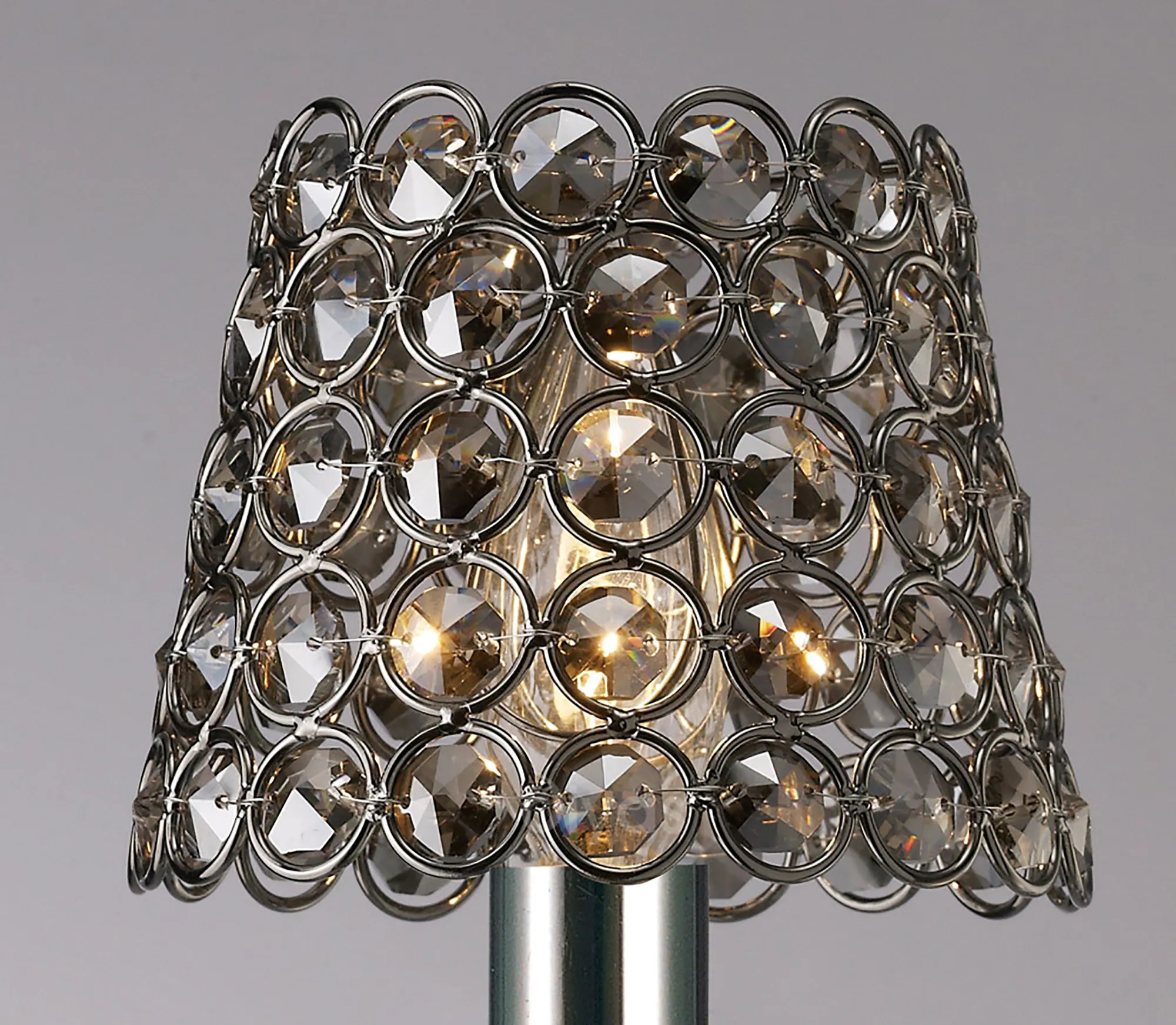 ILS10703 Crystal Ring Shade Diyas Crystal Ring Clip-On Shade Black ...