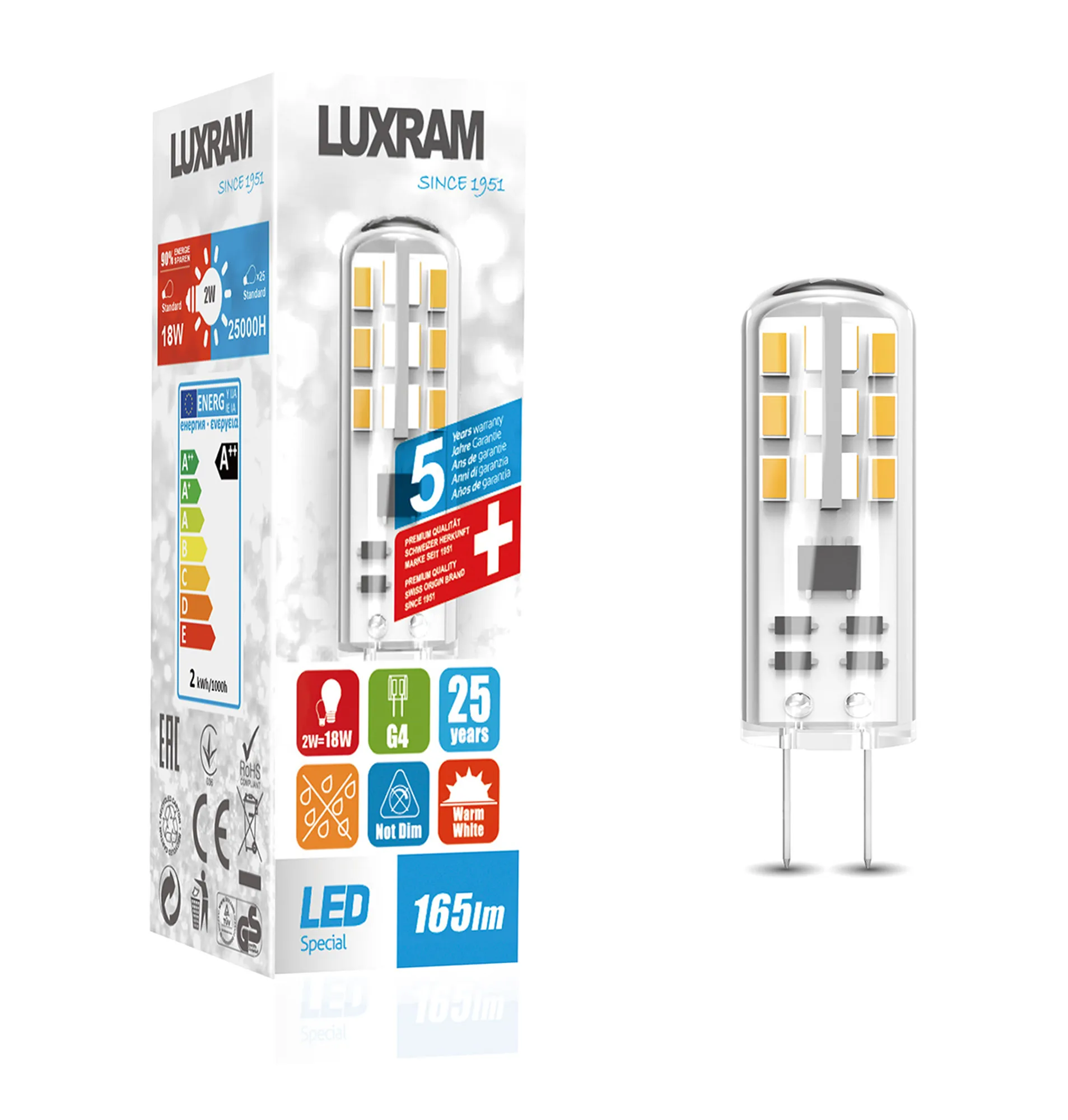 750110023 Pixy LED Luxram Pixy LED G4 2W 3000K 165lm - Inspired ...