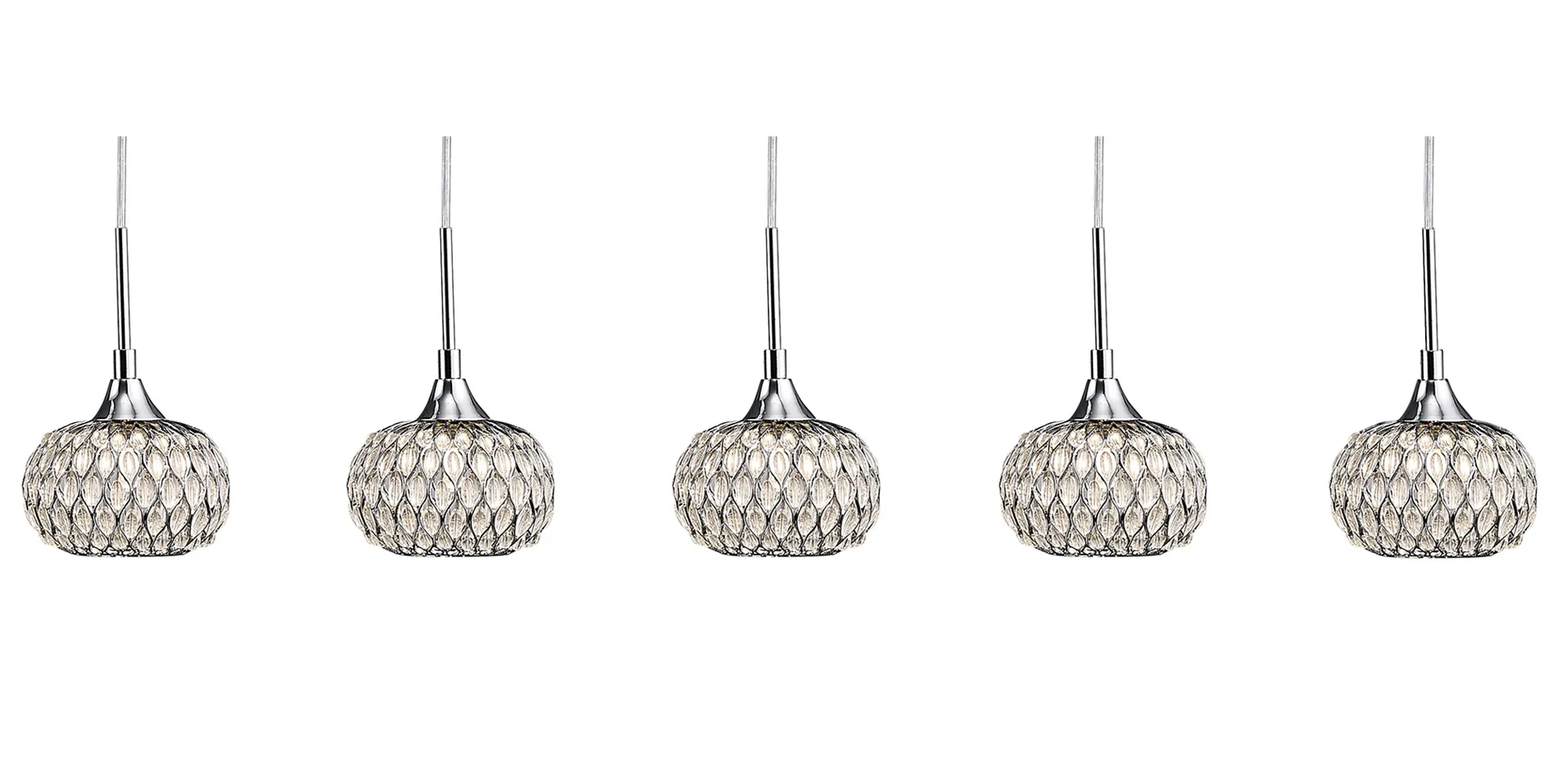 IL31507 Chelsie Polished Chrome Diyas Chelsie Pendant 5 Light ...