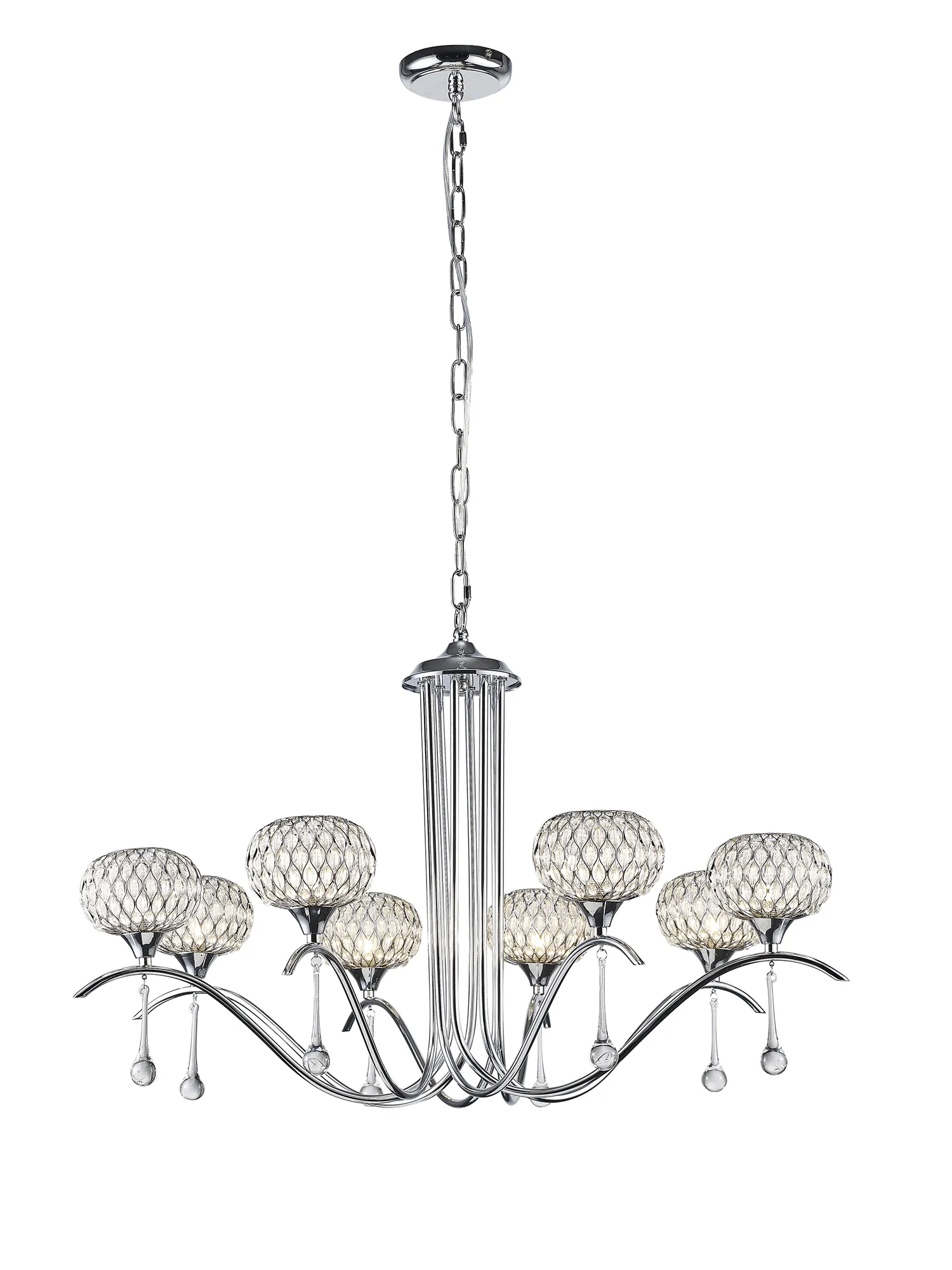 IL31509 Chelsie Polished Chrome Diyas Chelsie Pendant 8 Light ...