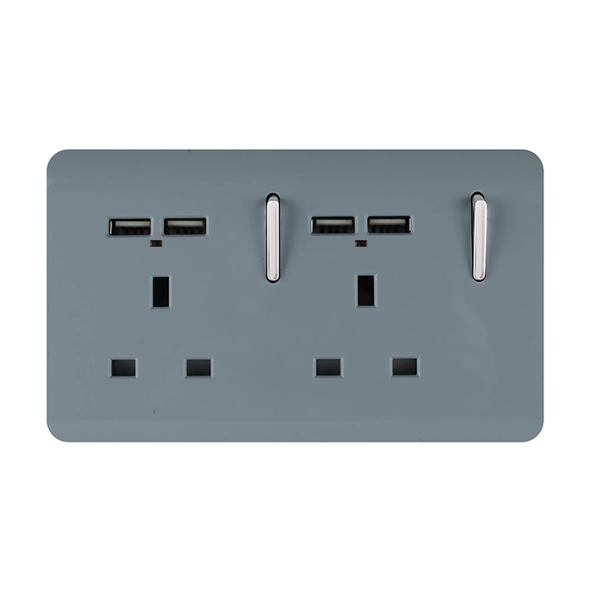 ART-SKT213USBLG Light Grey Trendi 2 Gang 13Amp Switched Double Socket ...