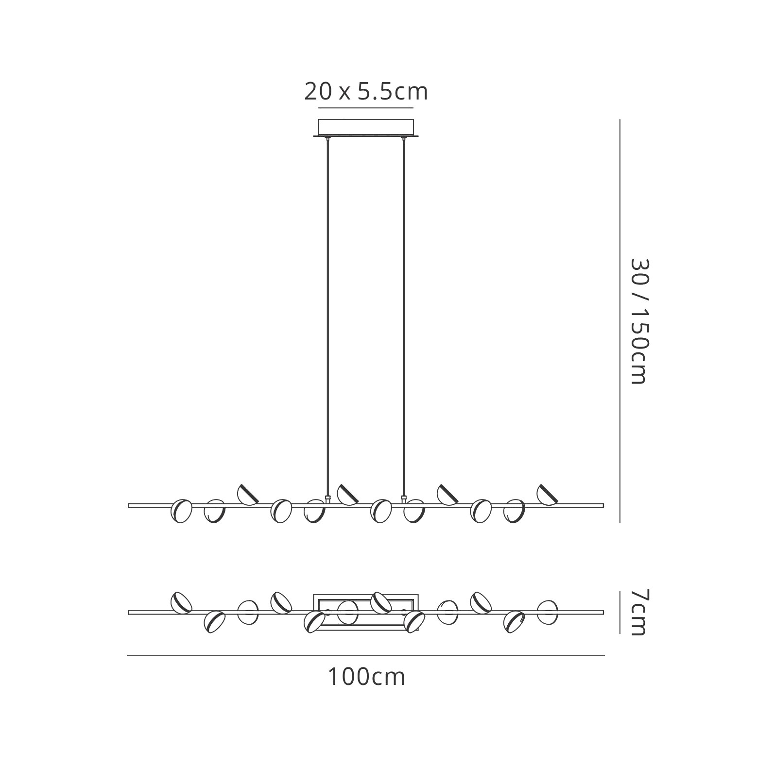 M6262 Adn Mantra AdnLinear Pendant 12 Light 36W LED White - Inspired ...